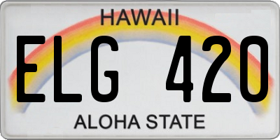 HI license plate ELG420