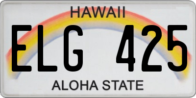HI license plate ELG425