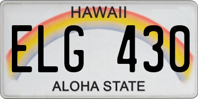 HI license plate ELG430