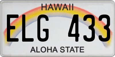 HI license plate ELG433