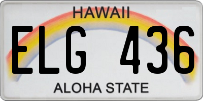 HI license plate ELG436