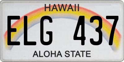 HI license plate ELG437