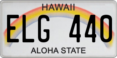 HI license plate ELG440