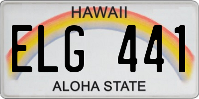 HI license plate ELG441