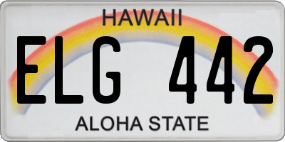 HI license plate ELG442