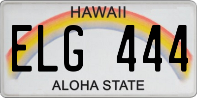 HI license plate ELG444