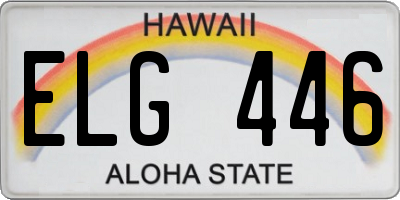 HI license plate ELG446
