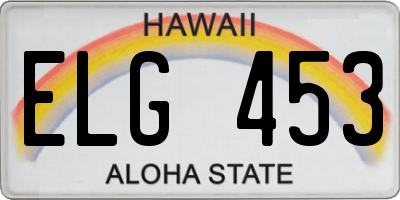 HI license plate ELG453