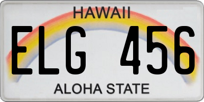 HI license plate ELG456