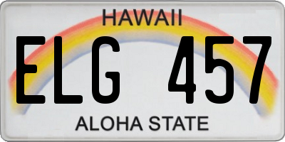 HI license plate ELG457