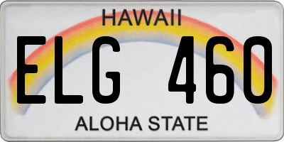 HI license plate ELG460