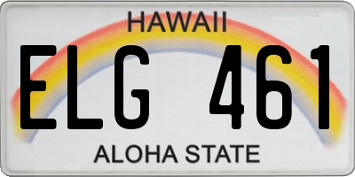 HI license plate ELG461
