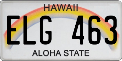 HI license plate ELG463