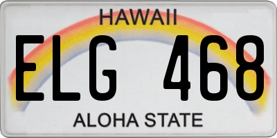 HI license plate ELG468