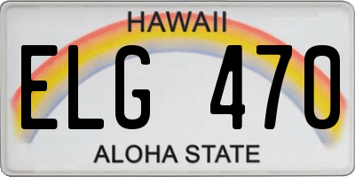 HI license plate ELG470