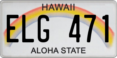 HI license plate ELG471