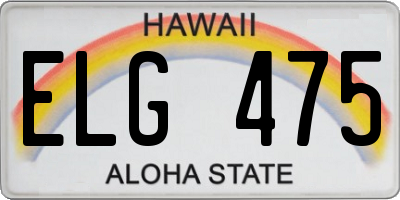 HI license plate ELG475