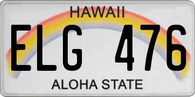 HI license plate ELG476