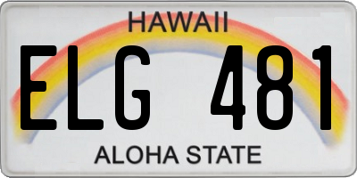 HI license plate ELG481