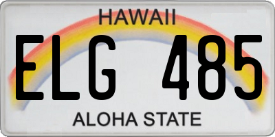 HI license plate ELG485