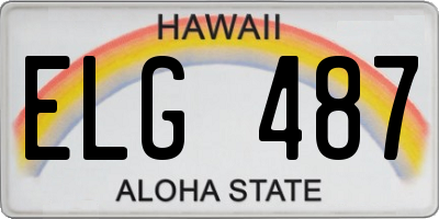 HI license plate ELG487