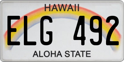 HI license plate ELG492