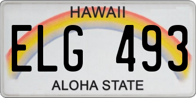 HI license plate ELG493