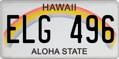 HI license plate ELG496