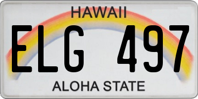 HI license plate ELG497