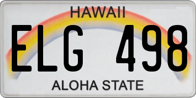 HI license plate ELG498