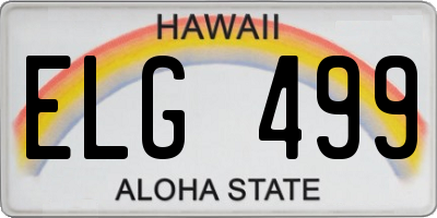 HI license plate ELG499