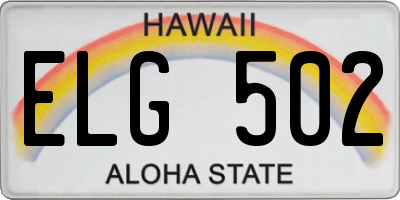 HI license plate ELG502