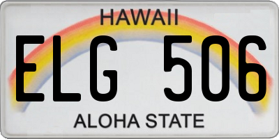 HI license plate ELG506