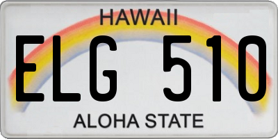 HI license plate ELG510