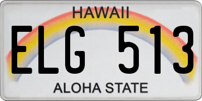 HI license plate ELG513