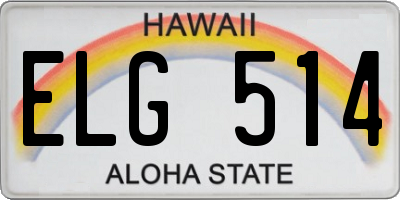 HI license plate ELG514