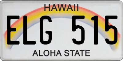 HI license plate ELG515