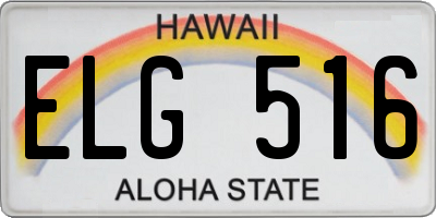 HI license plate ELG516