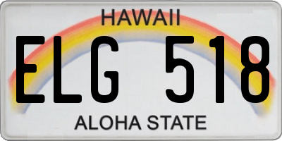 HI license plate ELG518