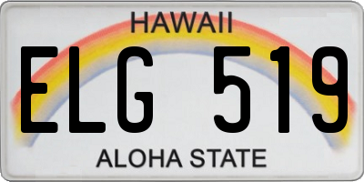 HI license plate ELG519