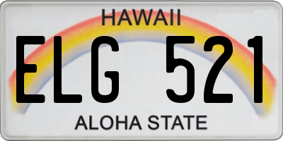 HI license plate ELG521