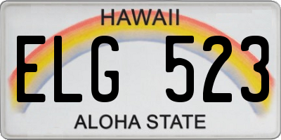 HI license plate ELG523