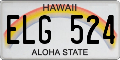 HI license plate ELG524
