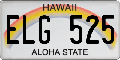 HI license plate ELG525