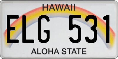 HI license plate ELG531