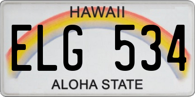 HI license plate ELG534