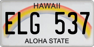 HI license plate ELG537