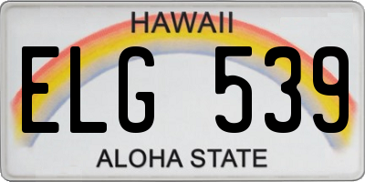HI license plate ELG539