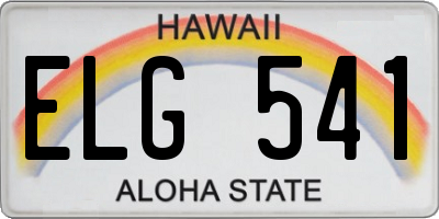 HI license plate ELG541