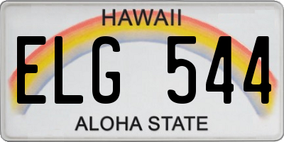 HI license plate ELG544